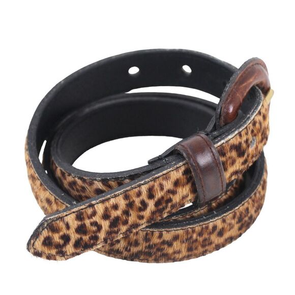 Avignon PONY HAIR LEOPARD PRINT REAL LEATHER 3/4"Wd DRESS CASUAL BELT Sz L (*35 - Picture 4 of 12